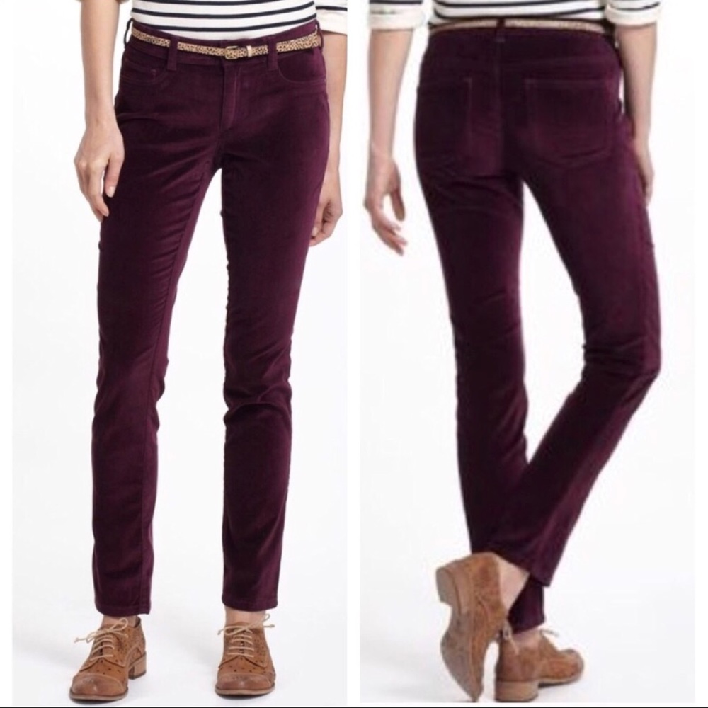 Anthropologie Pilcro Velvet Pants Fit Serif Sz 32T